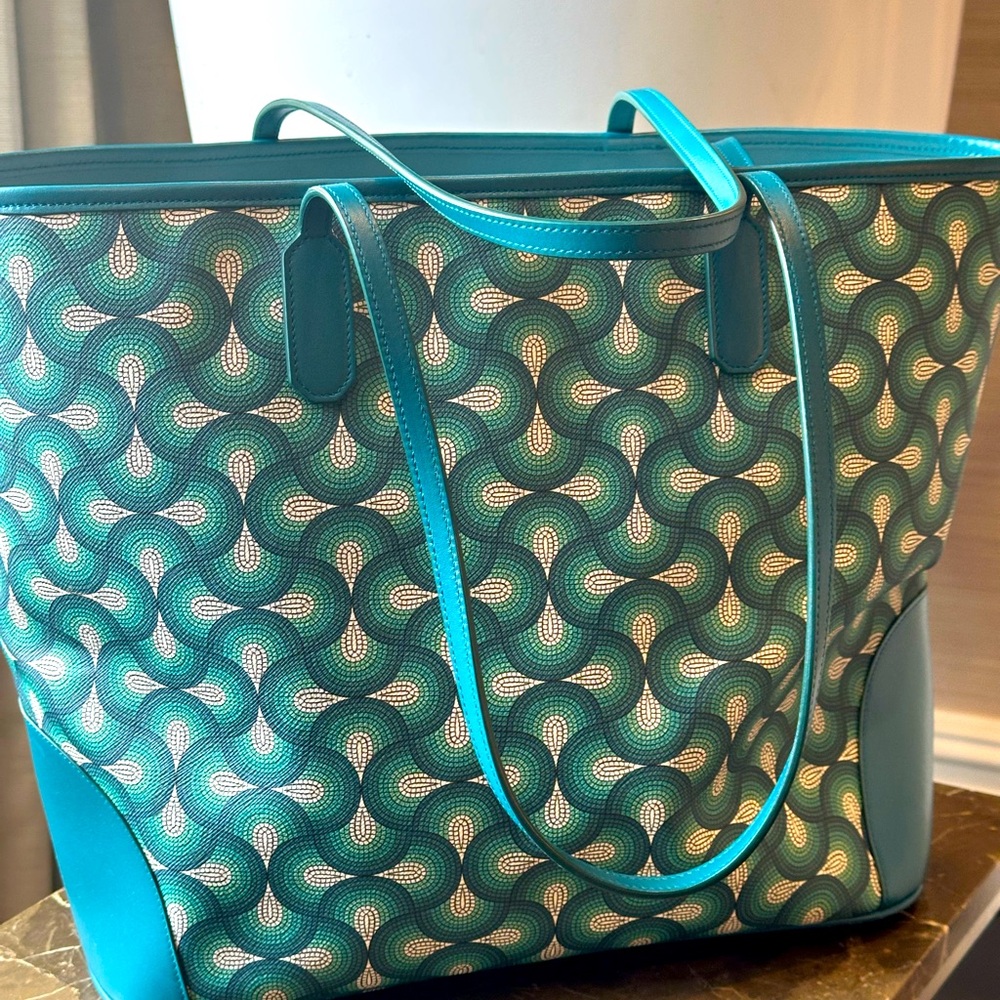 AMETTI TOTE all leather great size green